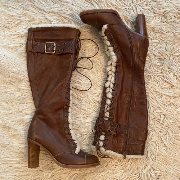 Coach Reece Knee high shearling leather boots - Picture 2 of 8